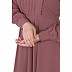 Umbrella abaya with potli buttons neck design- Puce Pink